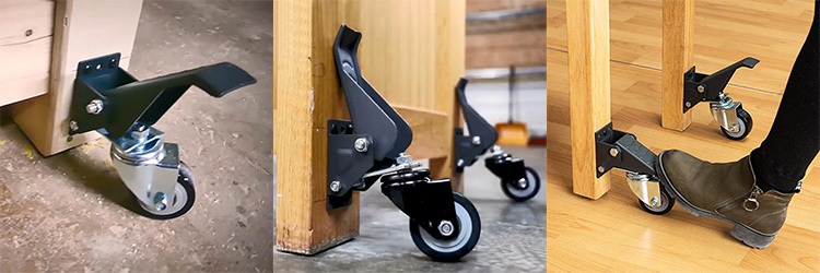 workbench casters retractable