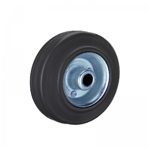 black solid rubber single wheel