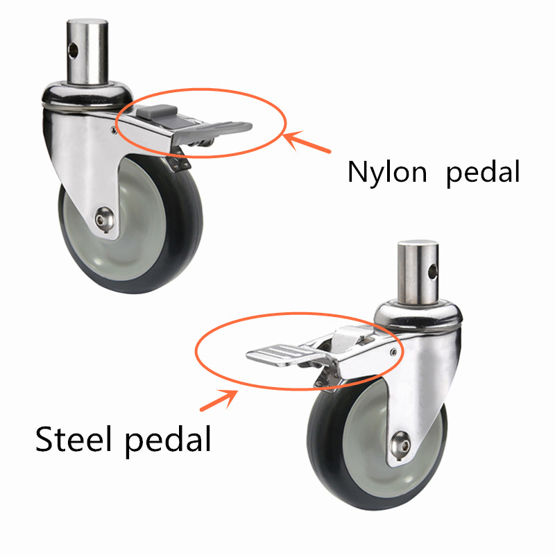 Polyurethane tread on polypropylene core wheel