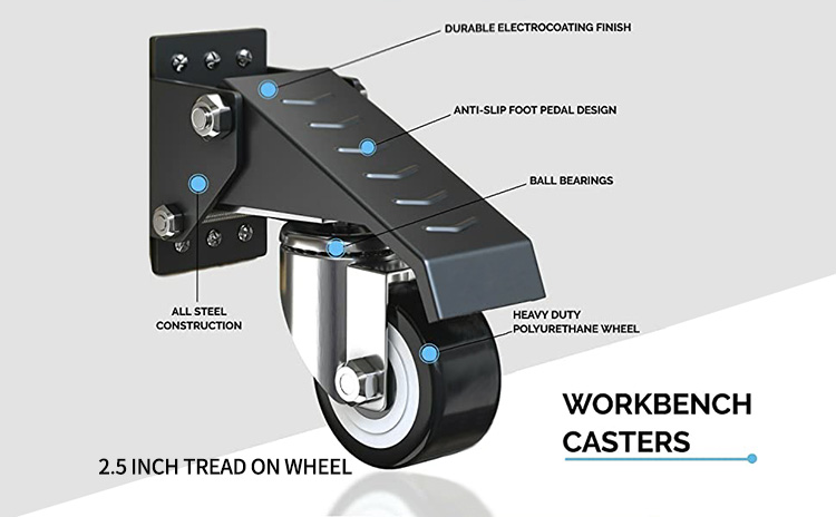 workbench casters retractable