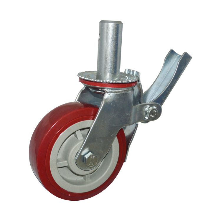 Red pu scaffold caster