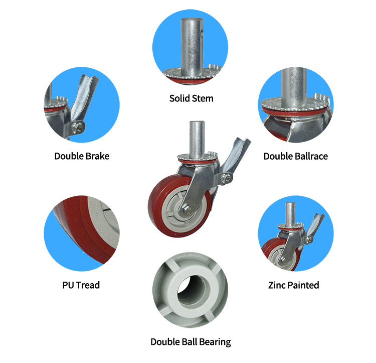 PU scaffold caster's detials