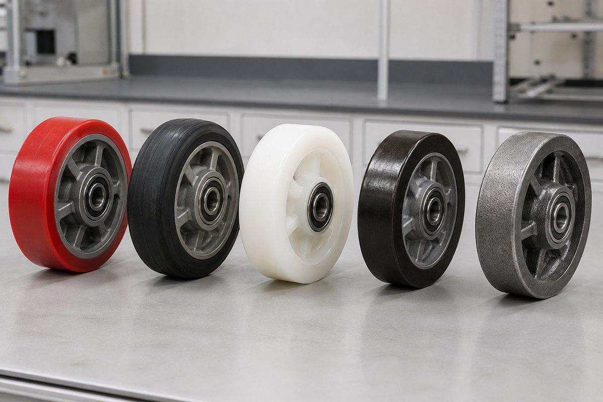 Comparison of polyurethane rubber nylon phenolic and cast iron caster wheels