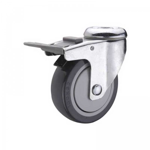 80 kg Polyurethane Double Brake Stainless Steel Caster