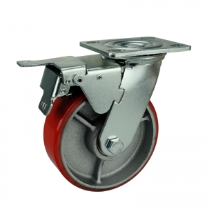 Polyurethane Caster Wheel With Double Brakes