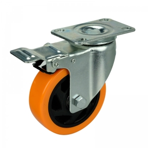 Medium-duty mobility double brake 4 inch industrial castors and wheels