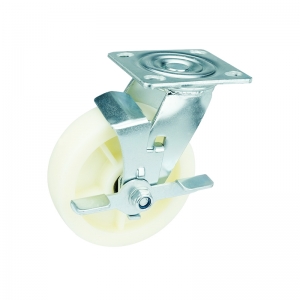 Nylon Caster Wheel With Side Brake