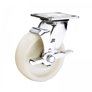 nylon caster wheel with side brake