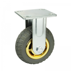 Fixed/Rigid Gray Elastic Rubber Casters Wheels