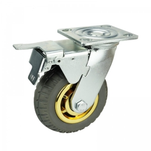 Bunnings Castors And Wheels  Elastic Rubber Caster Heavy Duty Trolley Wheels With Brakes