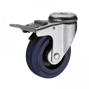 Bolt hole rubber caster