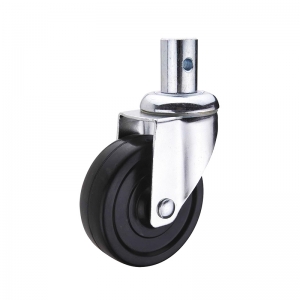 Black hard rubber inserted link swivel caster wheel