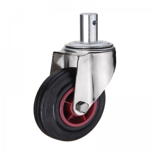 Stem rubber caster wheel