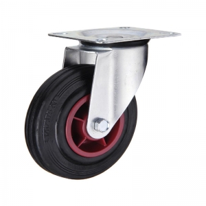 Industrial plastic core rubber caster wheel