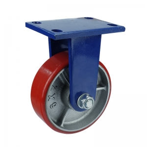 Cast iron core polyurethane rigid caster wheel
