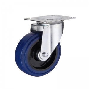 Swivel elastic rubber caster wheel