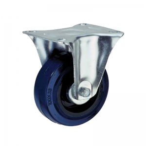 Rigid elastic rubber caster wheel