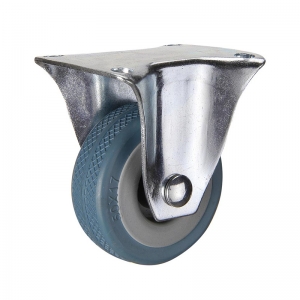 Light duty rubber rigid caster wheel