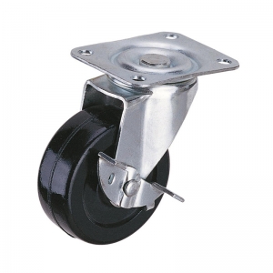 Light duty swivel black hard rubber caster wheel