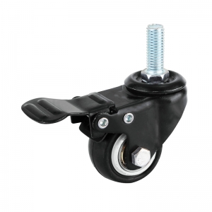 Light duty PVC threaded stem swivel caster wheel locks