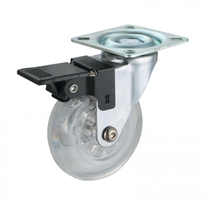 Light duty transparent PU caster wheel lock