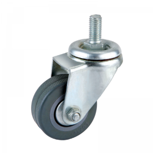 Light duty threaded stem swivel gray PVC caster wheel