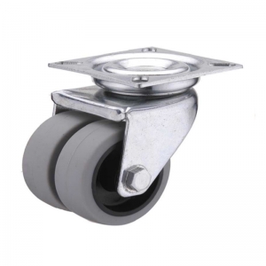 TPR swivel twin-wheel caster