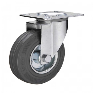 Gray rubber industrial caster wheel