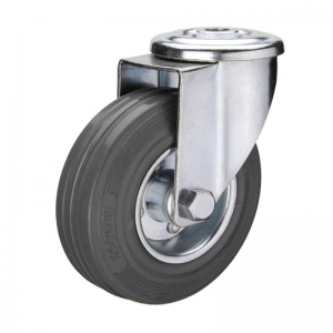 Gray rubber bolt hole industrial caster wheel