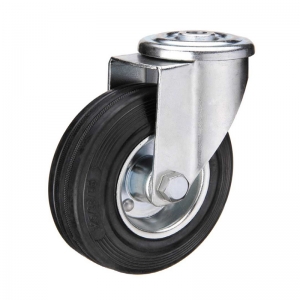 Black rubber bolt hole industrial caster wheel