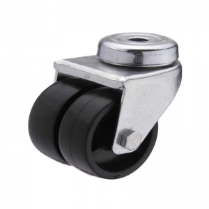 Plastic bolt hole twin-wheel caster