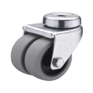 TPR bolt hole twin-wheel caster