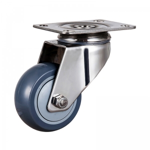 Medium duty stainless polyurethane swivel caster