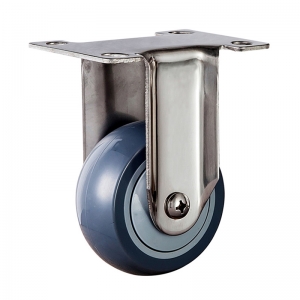 Medium duty stainless polyurethane fixed caster