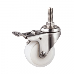 Light duty stainless caster with total brake