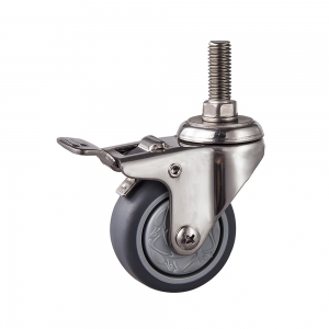 Stainless steel tpr threaded stem swivel caster