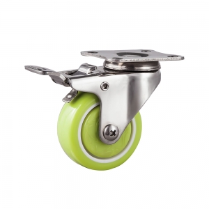 Light duty stainless swivel caster with total brake