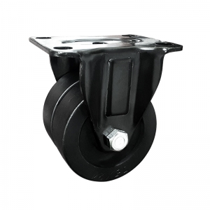 Low profile dual wheel nylon rigid caster wheel