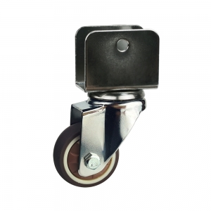 Light duty u bracket swivel brown TPR caster wheel