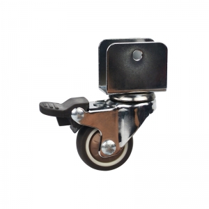 Light duty u bracket swivel brown TPR caster wheel