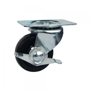 Low profile rubber swivel caster wheel