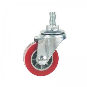 Light duty threaded stem swivel pu caster wheel