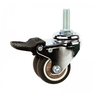 Light duty swivel brown TPR caster wheel with lock