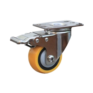 3 stainless steel pu swivel locking caster