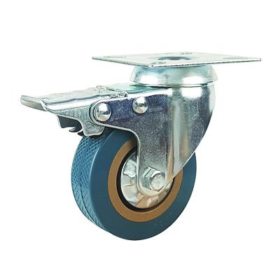 2.5 inch gray pvc total brake light duty casters