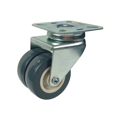 PVC twin-wheel caster