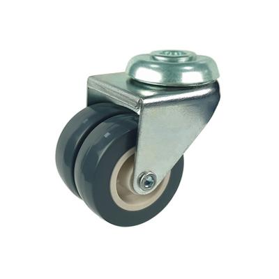 75mm PVC twin-wheel casters without lock