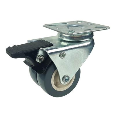 75mm PVC swivel locking casters