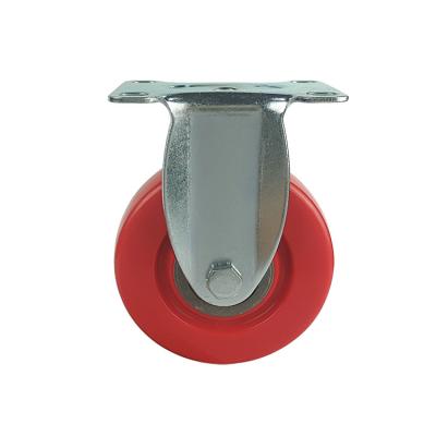 Red PVC rigid caster wheel