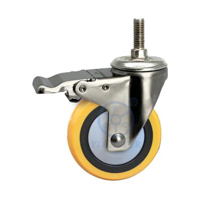 Threaded stem 4 stainless steel pu casters